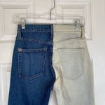 Alice + Olivia AO.LA Amazing Asymmetric Two Toned High Waist Boyfriend Jeans 25 Photo 7