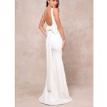 Lulus Bridal NWT Loving Fate White Bow Square Neck Backless Maxi Gown Dress XL Photo 1