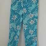 Lilly Pulitzer Vintage Blue/White Lioness Print Ankle Pants s4 Photo 0