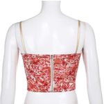 Amazon Floral Tapestry Print Coquette Fairycore Corset Top Bustier w/ Garter Straps Photo 6