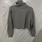 Babaton  Gray Wool Crop Turtleneck Sweater Size XS Photo 3