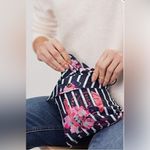 Joules Women’s Navy Blue White Stripe with Pink Flowers Rain Coat Jacket Sz 4 Photo 4