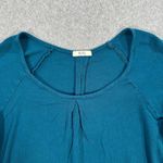 Kori America Crochet Trim Blouse Women's Small Teal Blue 3/4 Sleeve Photo 2