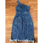 Retrofête Giorgio One-Shoulder Short Belted Denim Dress size small Photo 8