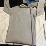 Lineamaglia Open Front Draped Cardigan Contrast Trim Gray Casual Piece Photo 3