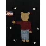Christopher & Banks Vintage  Sweater Patriotic Bear Flag & Stars Medium Hong Kong Photo 3