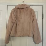 Reformation  Hampton faux fur light pink cropped jacket size L Photo 11