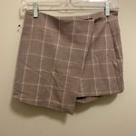 Forever 21 Womens Juniors S Small Skort Shorts Beige White Checker Checkerboard Photo 0
