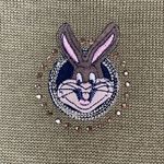 Wool Sweater Rabbit Patch‎ Quirky Green Turtleneck Long Sleeve Bunny Pullover Size M Photo 2