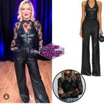 Amanda Uprichard  X Revolve Isadore Faux Leather Jumpsuit in Black size‎ small Photo 3