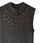 Bestow Wear Y2k Womens Small Beaded Knit‎ Silk Blend Sleeveless Top Pullover Black Photo 1