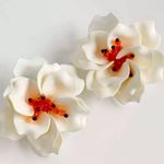 ZARA Textured Flower Earrings With Rhinestones NWT❗️ Photo 1