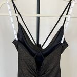 DB Studio evening dress size 4 Bronze Gold glitter shimmer Cowl neck high slit Brown Photo 6