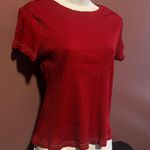 SheIn New Red Ribbed Short Sleeve Top Size Medium Photo 1