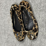 Tory Burch  Reva Ballet Flats Womens 7 Shoes Black Brown Calf Hair Leopard Photo 4