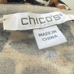 Chico's  Mosaic Animal Print V Neck Knit Sweater Top Size 1 Medium Brown Black Photo 4