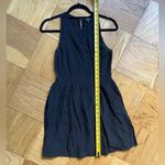 Babaton Aritzia 100% silk black sleeveless mini dress with pleated skirt size 0 Photo 6