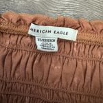 American Eagle  Brown and White Floral Smocked Tube Top Photo 2