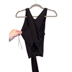 Lush Clothing Lush Tank Top Womens Size M Black Ribbed Crisscross Back With Tie Photo 3
