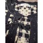 Adiva Black Cream Crochet Top Vest Blouse Sleeveless Size Large Photo 3