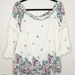 Tassels N Lace OTS Bell Sleeve Top - Size L - NWOT Photo 1