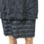 August Silk Vintage  Black Lace Lagenlook Long Sleeve Zip Back Midi Dress Size 6 Photo 5