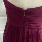 Amsale Silk Cranberry Wine silk Bridesmaids Dress Size 4 A Photo 5