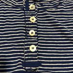 Free People  Women’s Medium Striped Blue White Linen Button Oversized Top Shirt Photo 5