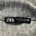 ZARA  Gray Rib Knit Jeweled Rhinestone Fringe Long Sleeve Mini Bodycon Dress Sz M Photo 3