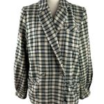 We The Free Luminary Plaid Flannel Jacket Blazer Double Breasted Neutral Tan S Photo 1