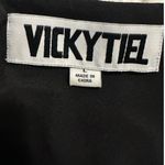 Vicky Tiel Flutter Sleeve Wrap Midi Dress Size Large Black Sophisticated LBD Photo 5