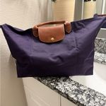 Longchamp Large tote in purple silver zipper Photo 1