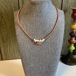 Handmade Pink Sparkle Pendant White Fresh Water Pearl Choker Set / Vintage Ring Photo 0