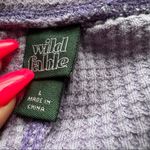 Wild Fable  Waffle Knit Thermal Boho Flare Leg Pants Legging Purple Large Photo 9