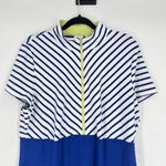 Chico's  Zenergy Golf Dress Womens Size 2‎ US Large White Blue Striped Stretch Photo 2