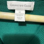 Charter Club  green V-neck sweater with a gold-tone toggle closure. Photo 7