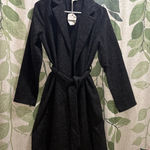 Hem & Thread  Black Belted Coat Photo 0