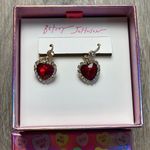 Betsey Johnson Red Heart Earrings Photo 1