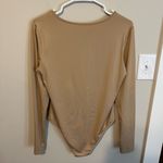 Elegant Tan Long Sleeve Bodysuit Size L Photo 1