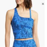 Zella Strength Crop Asymmetrical Tank Blue Mykonos Spindrift Print Size Medium Photo 7