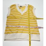 ZARA Oversized Striped Knit V-Neck Sweater Vest Sleeveless Yellow White Small Photo 5