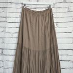 Route 66  Clothing Taupe Tiered Maxi Skirt One Size Elastic Waist Boho Western Photo 5