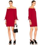 Tibi  Off The Shoulder Dress in Crimson Red Photo 6