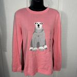 Tommy Hilfiger  Pink Women's Snowflake Polar Bear Long Sleeve Sweater Siz… Photo 3