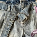 Blue Spice Twist Of Fate Paperbag Waist Denim Shorts in Light Blue Wash - Size 1 Photo 13