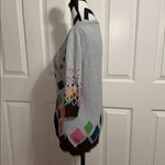 Ingrid Hass Multicolor Diamond Pattern Cardigan Gray Size M Photo 1