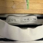 ZARA  Crew Neck Black and White Striped Cotton Sweater Photo 3