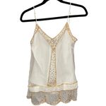 XOXO Y2K vintage  sequin cami top beaded strappy double layer medium white tank Photo 1