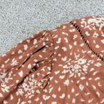 Knox Rose  Dress Womens XL Tan  Linen Blend Square V Neck FloralLoose Flowy Photo 7