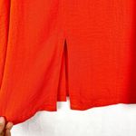 John Mark  Wire Collar Button Up Tunic Size Large Orange Artsy Lagenlook NEW Photo 5